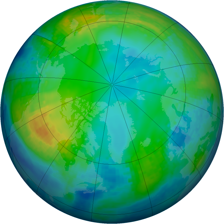 Arctic ozone map for 20 November 2003